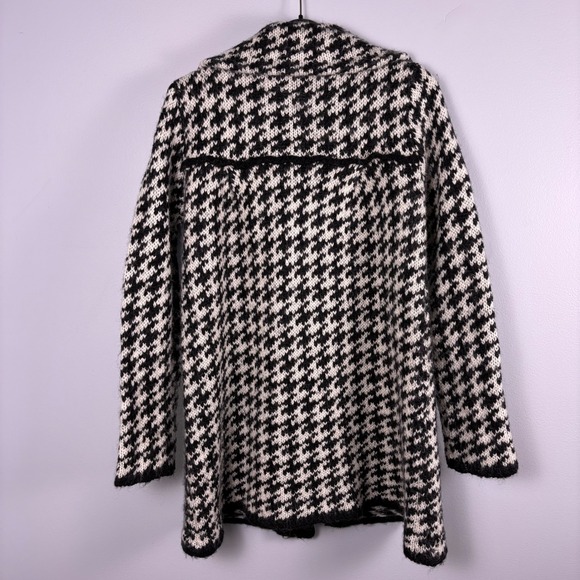 Vintage Carducci Black & White Houndstooth Knit Coat Cardigan (S) Mohair Wool - Picture 3 of 16
